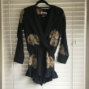Stone Cold Fox Floral Romper